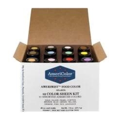 AmeriColor Full Set Of 12 - Sheen AmeriMist Airbrush Colour - 0.65oz Bottles -Dream Cake Shop americolor full set of 12 sheen amerimist airbrush colour 0 65oz bottles p3427 29664 image