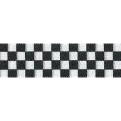 Berisford Ribbon Checkered Flag White / Black Ribbon - Colour No 1 - 25mm X 20M