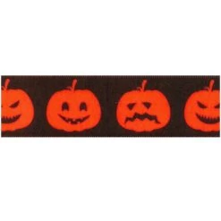 Berisford Ribbon Halloween Pumpkins Satin Ribbon - 25mm X 20M