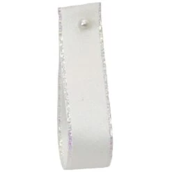 Berisford Ribbon Iridescent Edge Satin White Colour No.6 Ribbon - 15mm X 20M