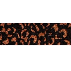 Berisford Ribbon Leopard Spots Print Copper / Black Ribbon - 25mm X 20M