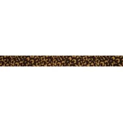 Berisford Ribbon Leopard Spots Print Gold / Black Ribbon - 25mm X 20M