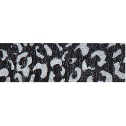 Berisford Ribbon Leopard Spots Print Silver / Black Ribbon - 25mm X 20M
