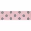 Berisford Ribbon Spotty Grosgrain Pink/Grey Colour No.16 Ribbon - 15mm X 20M -Dream Cake Shop berisford ribbon spotty grosgrain pink grey colour no 16 ribbon 15mm x 20m p13703 47696 image