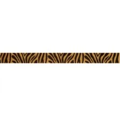 Berisford Ribbon Zebra Stripes Print Gold / Black Ribbon - 25mm X 20M