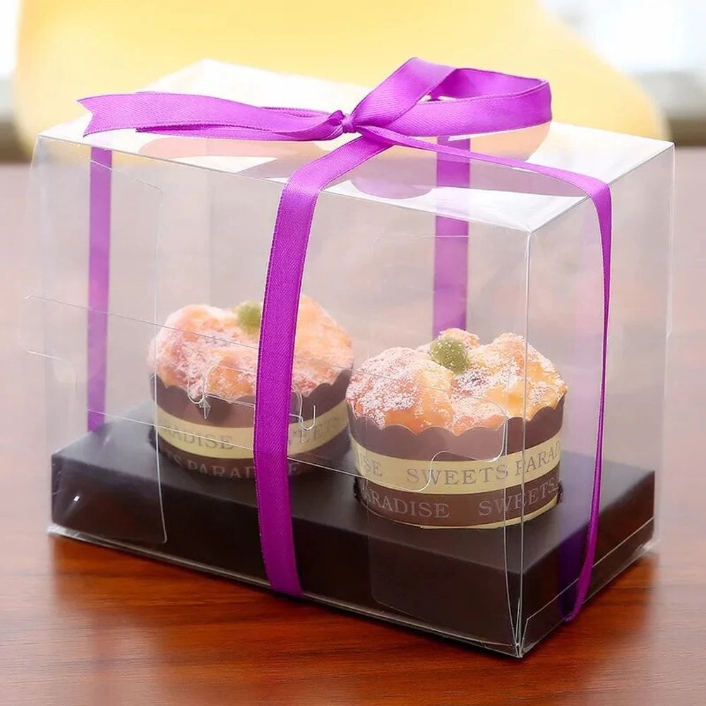 Cake Craft Company Black Deluxe Crystal Transparent Cupcake Boxes - Holds 2 3 Cake Craft Company Black Deluxe Crystal Transparent Cupcake Boxes - Holds 2