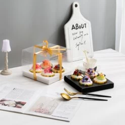 Dream Cake Shop -Dream Cake Shop cake craft company black deluxe crystal transparent cupcake boxes holds 4 p18613 66380 image
