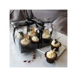 Cake Craft Company Black Deluxe Crystal Transparent Cupcake Boxes - Holds 6
