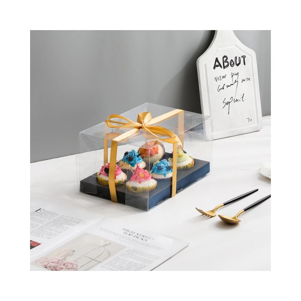 Cake Craft Company Black Deluxe Crystal Transparent Cupcake Boxes - Holds 6 7 Cake Craft Company Black Deluxe Crystal Transparent Cupcake Boxes - Holds 6 - Image 5