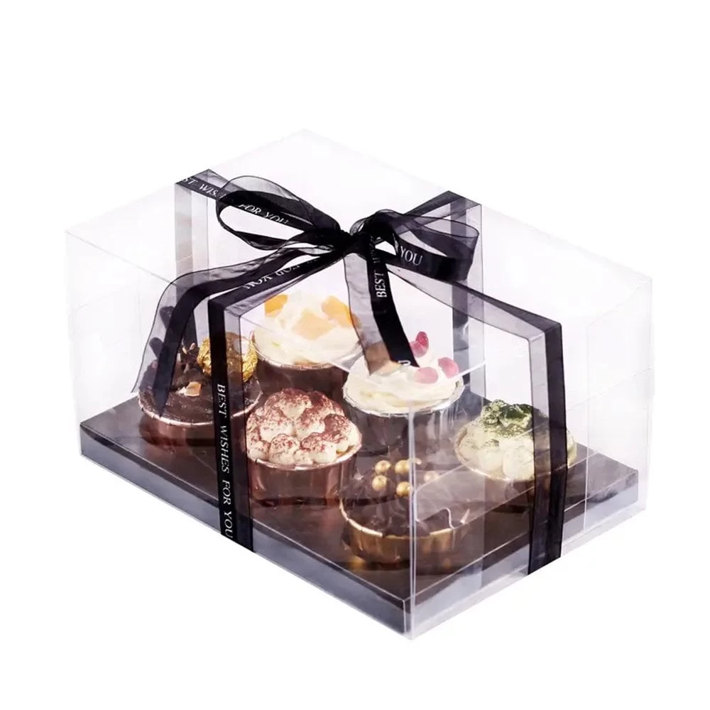 Cake Craft Company Black Deluxe Crystal Transparent Cupcake Boxes - Holds 6 9 Cake Craft Company Black Deluxe Crystal Transparent Cupcake Boxes - Holds 6 - Image 7