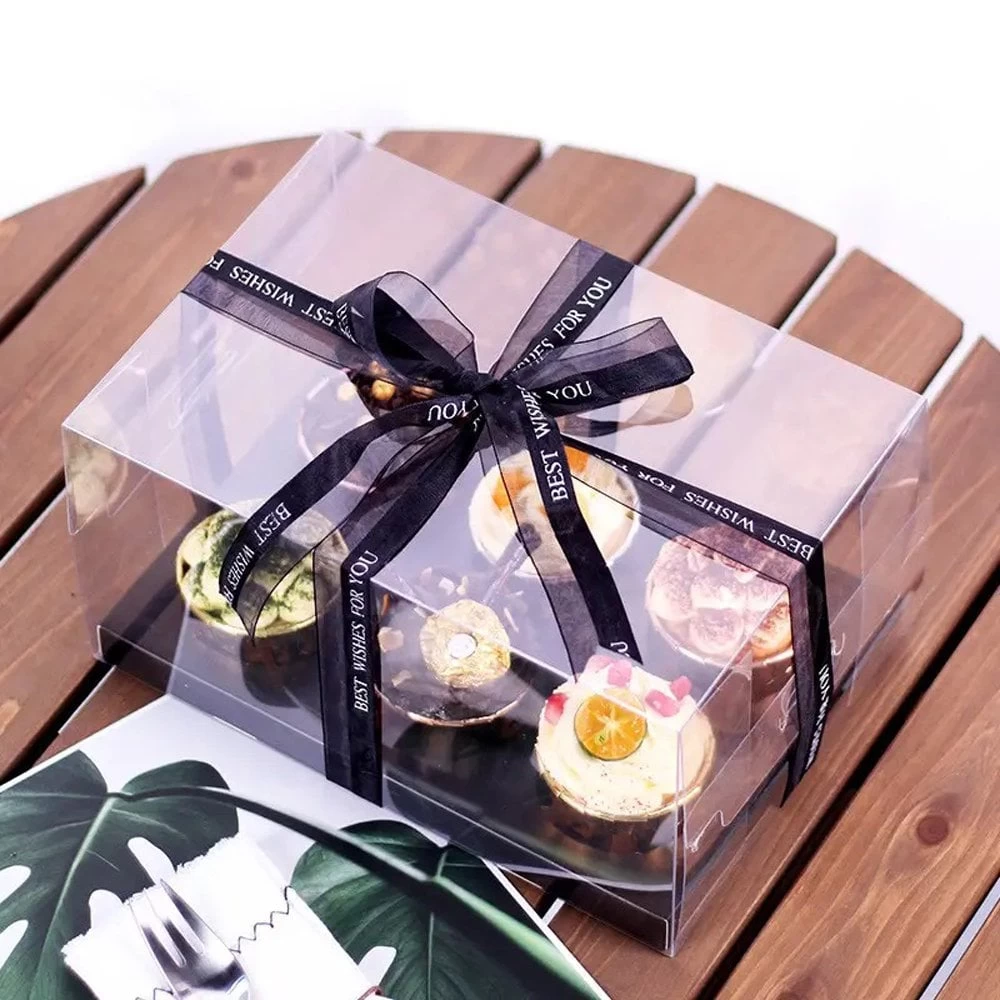 Cake Craft Company Black Deluxe Crystal Transparent Cupcake Boxes - Holds 6 10 Cake Craft Company Black Deluxe Crystal Transparent Cupcake Boxes - Holds 6 - Image 8