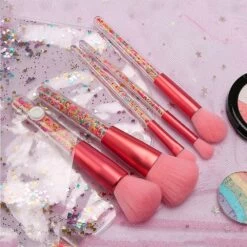 Blush Powder Metallic Red Mini Brush Set With Sprinkles Inside - Set Of 5 - Ideal For Gift -Dream Cake Shop cake craft company blush powder metallic red mini brush set with sprinkles inside set of 5 ideal for gift p11861 42240 image