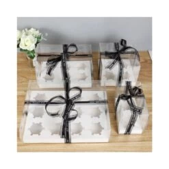 Cake Craft Company White Deluxe Crystal Transparent Cupcake Boxes - Holds 12 -Dream Cake Shop cake craft company white deluxe crystal transparent cupcake boxes holds 12 p18619 66416 image