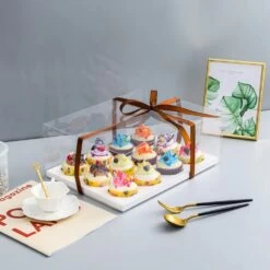 Cake Craft Company White Deluxe Crystal Transparent Cupcake Boxes - Holds 12 -Dream Cake Shop cake craft company white deluxe crystal transparent cupcake boxes holds 12 p18619 66418 image