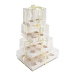Cake Craft Company White Deluxe Crystal Transparent Cupcake Boxes - Holds 2 -Dream Cake Shop cake craft company white deluxe crystal transparent cupcake boxes holds 2 p18616 66387 image