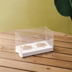 Dream Cake Shop -Dream Cake Shop cake craft company white deluxe crystal transparent cupcake boxes holds 2 p18616 66571 image