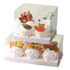 Cake Craft Company White Deluxe Crystal Transparent Cupcake Boxes - Holds 4 -Dream Cake Shop cake craft company white deluxe crystal transparent cupcake boxes holds 4 p18617 66399 image