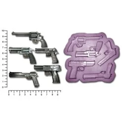 Cake Craft Moulds Guns #1 Hand Guns Large Silicone Mould