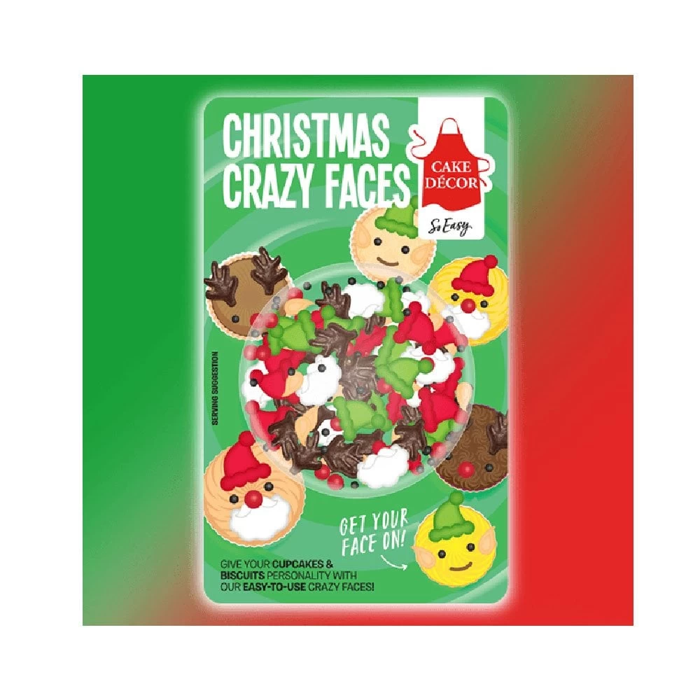 Cake Decor Christmas Crazy Faces - 22g 3 Cake Decor Christmas Crazy Faces - 22g