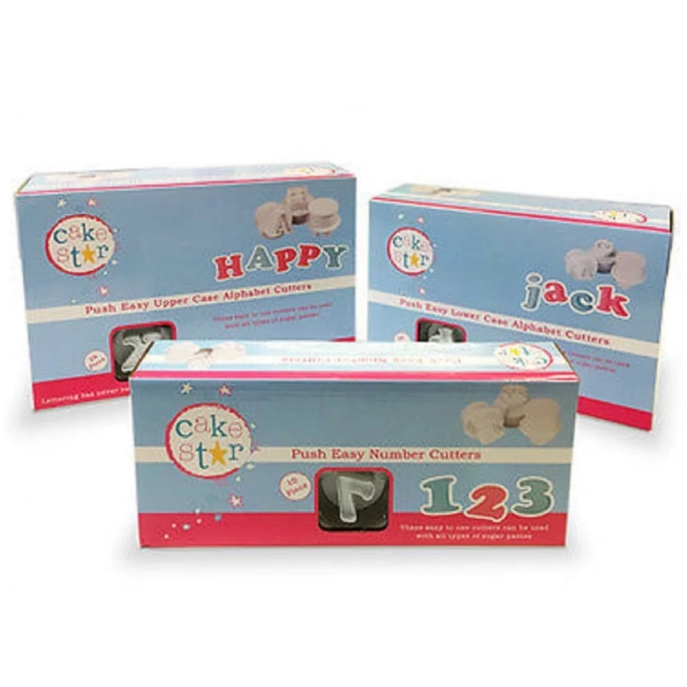 Cake Star FULL SET Of 3 MINI Push Easy Alphabet & Number Plunger Cutters 3 Cake Star FULL SET Of 3 MINI Push Easy Alphabet & Number Plunger Cutters