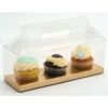 Club Green Clear PVC High Quality Cupcake Box With Gold Insert - Holds 3 -Dream Cake Shop club green clear pvc high quality cupcake box with gold insert holds 3 p803 56975 image