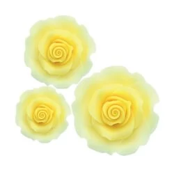 Culpitt Ombre Yellow Sugar Soft Roses - Mixed Pack Of 38mm, 50mm, 63mm - Boxed 12