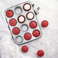 Decora Cupcake/Muffin Pan Of 12, Non-Stick Steel -Dream Cake Shop decora cupcake muffin pan of 12 non stick steel p4819 26937 image