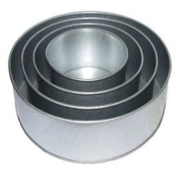 Eurotins 4 Tier Round 3" Deep Cake Tins ( 6 , 8 , 10 , 12 ) - Set Of 4
