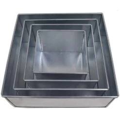 Eurotins 4 Tier Square 3" Deep Cake Tins ( 6 , 8 , 10 , 12 ) - Set Of 4 -Dream Cake Shop eurotins 4 tier square 3 deep cake tins 6 8 10 12 set of 4 p9496 36490 image