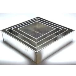 Eurotins 4 Tier Square 3" Deep Cake Tins ( 6 , 8 , 10 , 12 ) - Set Of 4 -Dream Cake Shop eurotins 4 tier square 3 deep cake tins 6 8 10 12 set of 4 p9496 36491 image