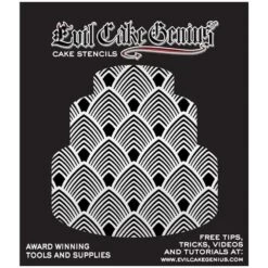 Evil Cake Genius Acrylic Cake Stencil - Art Deco Feather -Dream Cake Shop evil cake genius acrylic cake stencil art deco feather p16575 58113 image