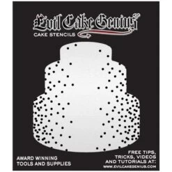 Evil Cake Genius Acrylic Cake Stencil - Confetti Border -Dream Cake Shop evil cake genius acrylic cake stencil confetti border p16566 58062 image
