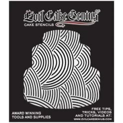 Evil Cake Genius Acrylic Cake Stencil - Linear Arcs -Dream Cake Shop evil cake genius acrylic cake stencil linear arcs p16553 57997 image