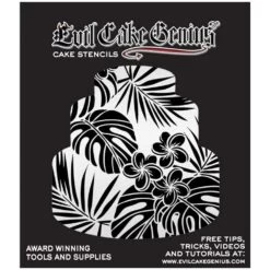 Evil Cake Genius Acrylic Cake Stencil - Tropical -Dream Cake Shop evil cake genius acrylic cake stencil tropical p16549 57970 image