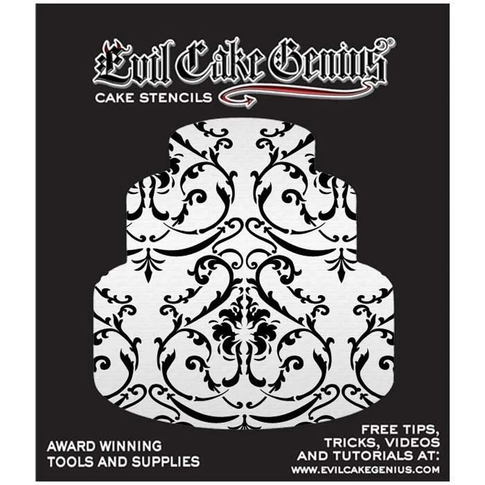 Evil Cake Genius Acrylic Cake Stencil - Versailles 6 Evil Cake Genius Acrylic Cake Stencil - Versailles - Image 4