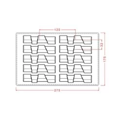 Implast Textured Baton Bar - Polycarbonate Chocolate Mould -Dream Cake Shop implast textured baton bar polycarbonate chocolate mould p17118 61102 image