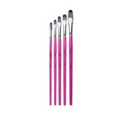 LissieLou Flat Paint Brush Set - LL 10FL Brush - 5 Pieces