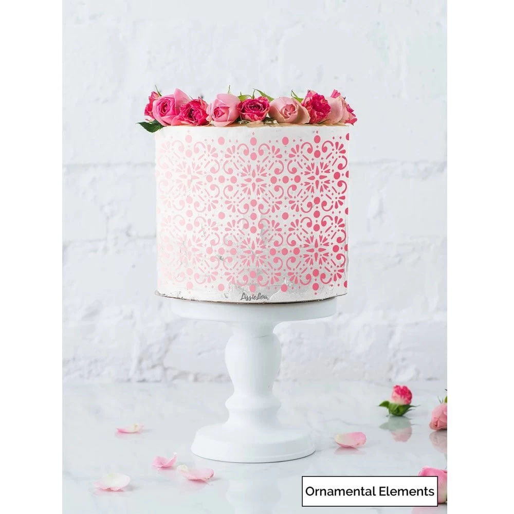 LissieLou Ornamental Elements Cake Stencil - Full Size Design 3 LissieLou Ornamental Elements Cake Stencil - Full Size Design