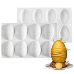Mould Factory Engraved Easter Egg Mould - 8 Cavity