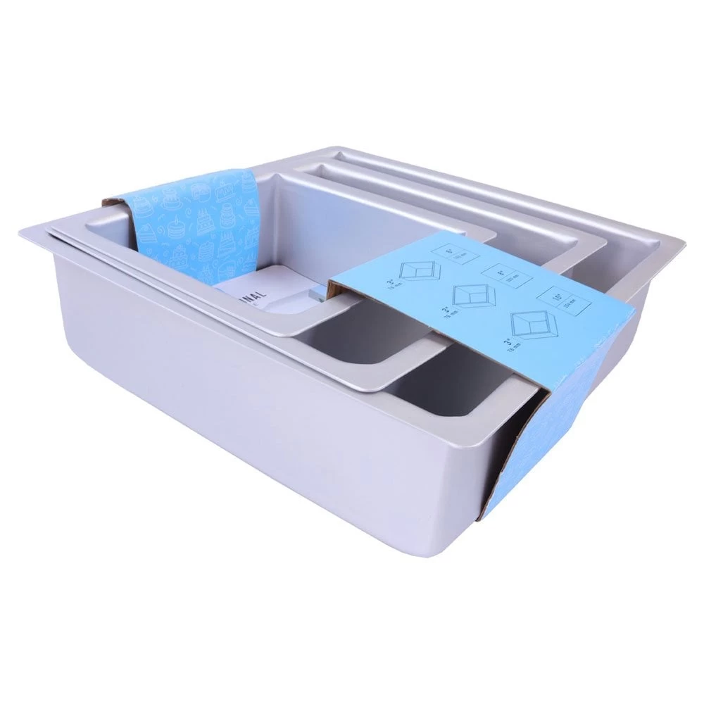 PME 3" Deep Square Cake Tins - Set Of 3 - 6", 8", & 10" 4 PME 3" Deep Square Cake Tins - Set Of 3 - 6", 8", & 10" - Image 2
