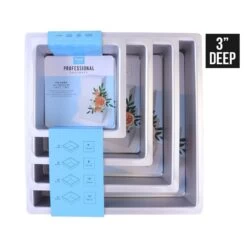 PME 3" Deep Square Cake Tins - Set Of 4 - 6", 8", 10" & 12"