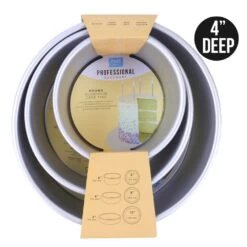 PME 4" Deep Round Cake Tins - Set Of 3 - 6", 8", & 10"