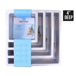 PME 4" Deep Square Cake Tins - Set Of 4 - 6", 8", 10" & 12"