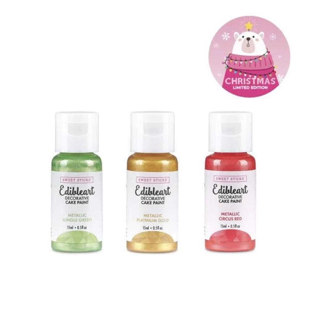 Sweet Sticks Metallic Christmas Trio Pack Of Edible Art Decorative Cake Paint - Pack Of 3 4 Sweet Sticks Metallic Christmas Trio Pack Of Edible Art Decorative Cake Paint - Pack Of 3 - Image 2
