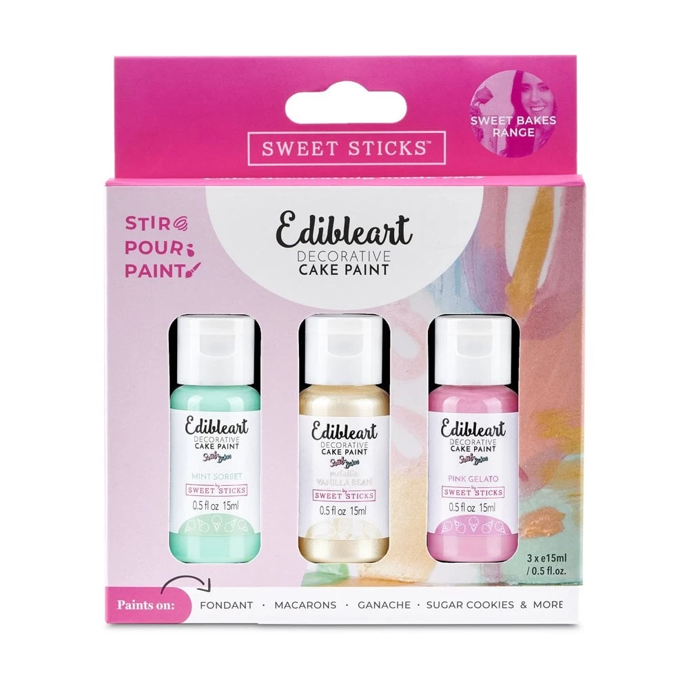 Sweet Sticks Sweet Bakes Pack Of Edible Art Decorative Cake Paint - Pack Of 3 4 Sweet Sticks Sweet Bakes Pack Of Edible Art Decorative Cake Paint - Pack Of 3 - Image 2